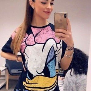 ZARA DISNEY T-SHIRT DAISY CARTOON PRINT
